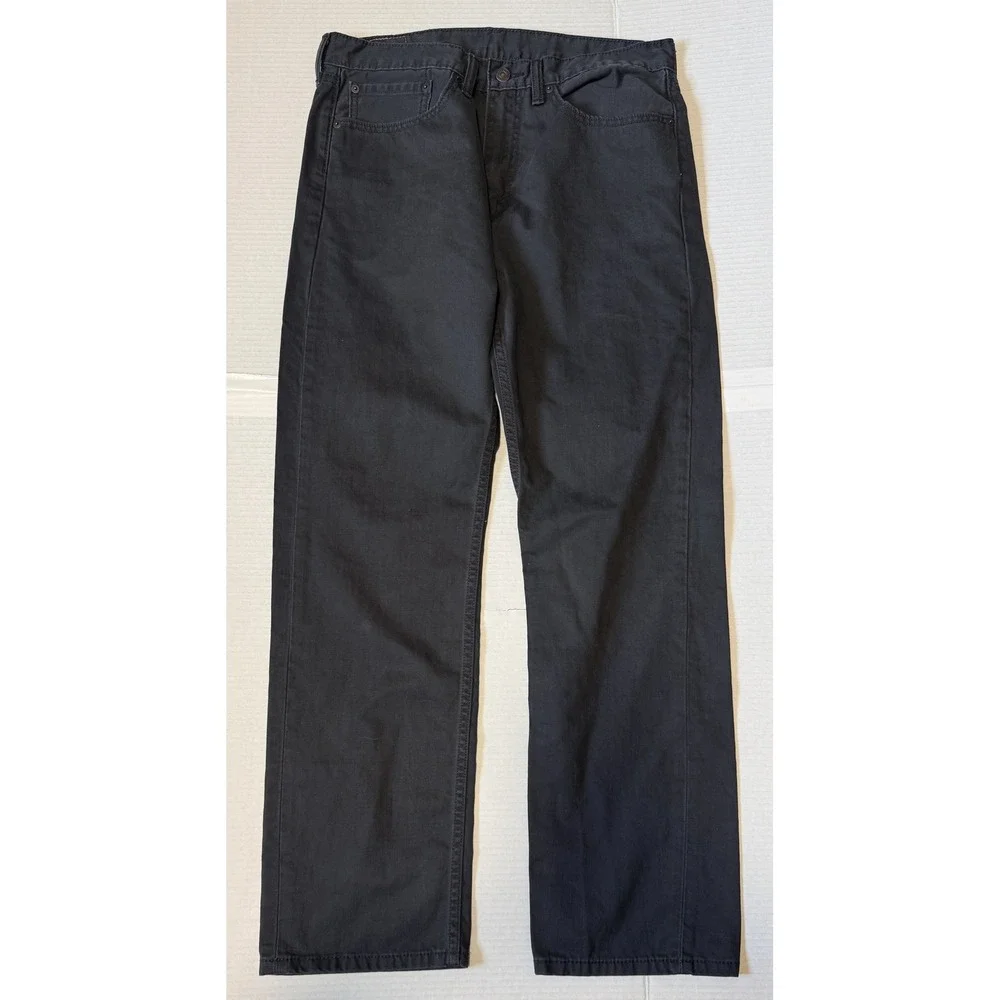 LEVI'S 505 - Men's Regular Fit Straight Leg Denim Black Jeans - Size 34x32